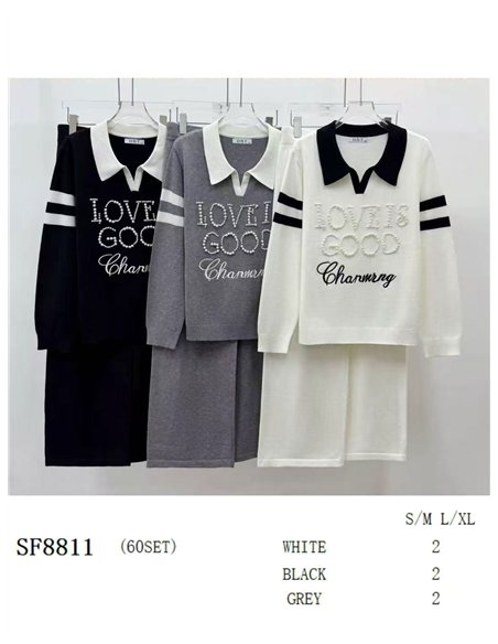 Conjunto Jersey love perlas + Pantalón