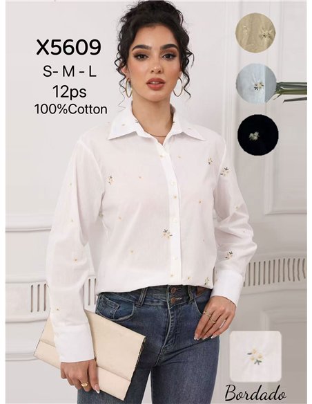 Camisa bordada florecitas