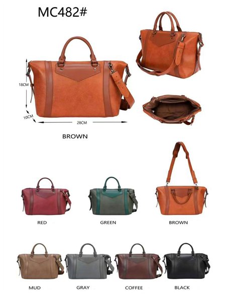 Bolso de mano con gran capacidad, 2 Asas Cortas y Agarres Laterales