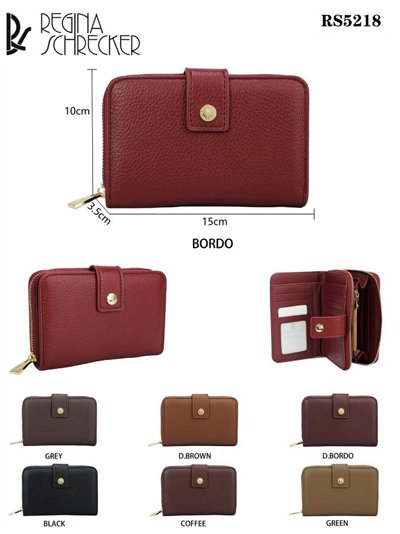 Monedero Sintético Cremallera y Espacio para Tarjetas