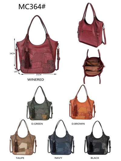 Bolso de hombro con gran capacidad detalle borlas