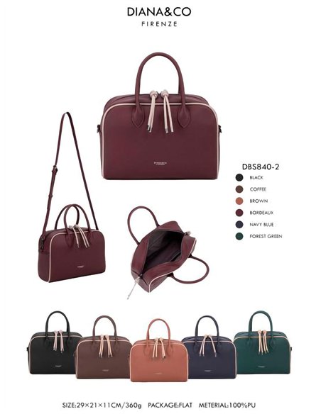 Bolso bowling contraste