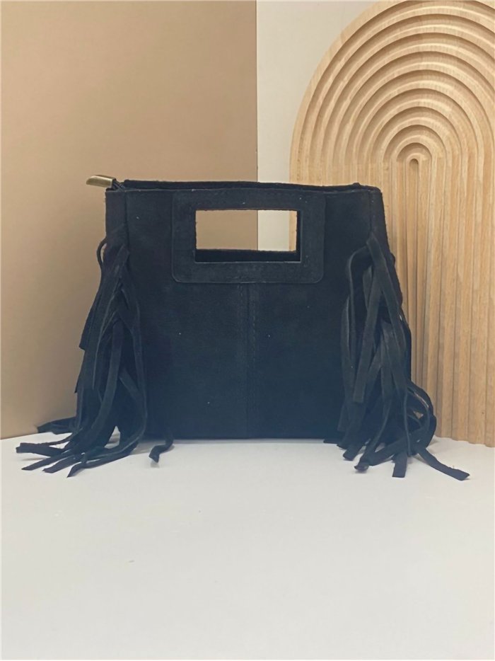 Mini bolsa de ombro em camurça com franjas - AB-CO24004