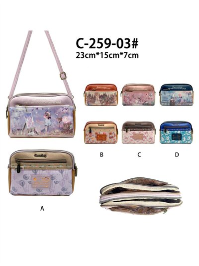 Bolso Bandolera cremallera con diseño muñeca