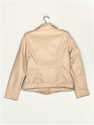 Chaqueta biker efecto piel 2