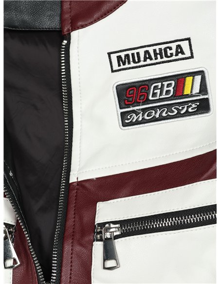 Chaqueta racing efecto piel