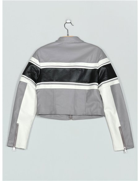 Chaqueta franjas efecto piel