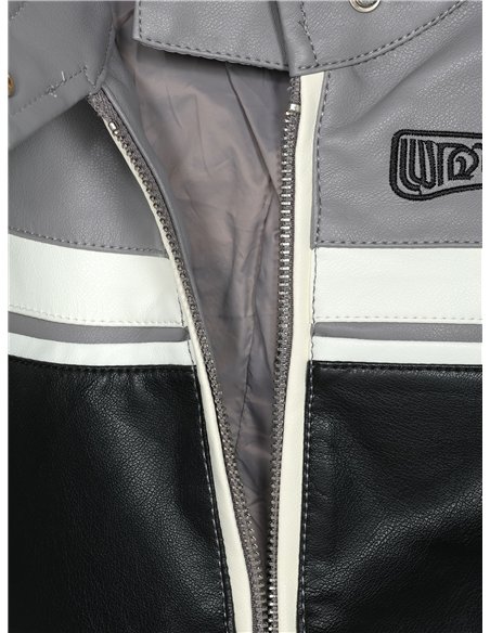 Chaqueta franjas efecto piel