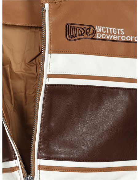 Chaqueta franjas efecto piel