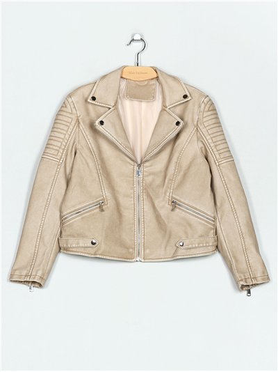 Chaqueta efecto piel