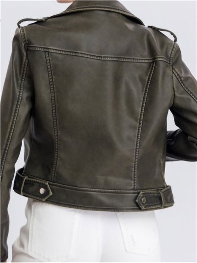 Chaqueta biker efecto piel 2