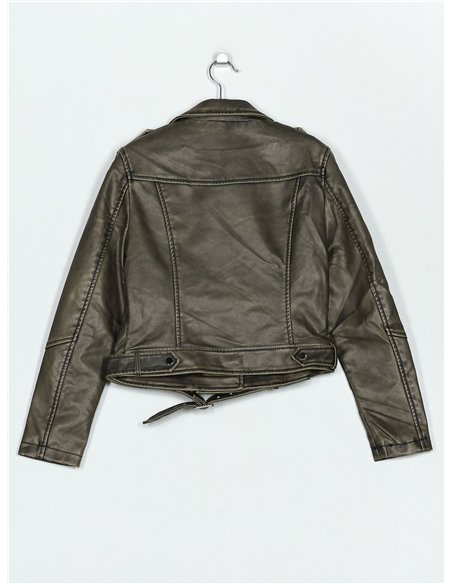 Chaqueta biker efecto piel