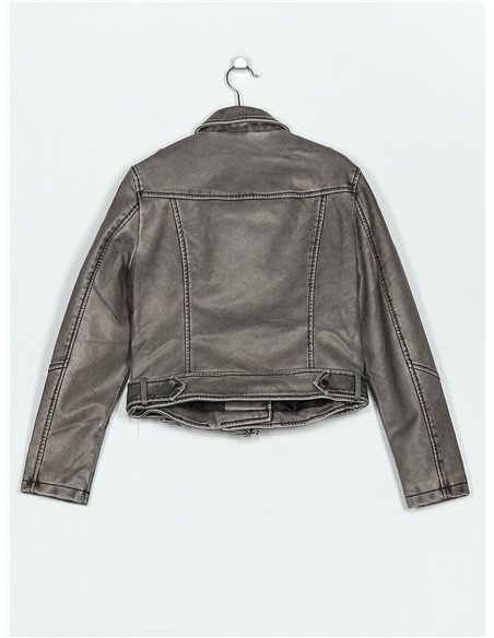 Faux leather biker jacket