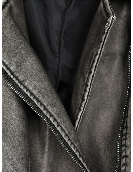 Faux leather biker jacket