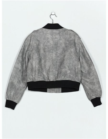 Bomber combinada efecto piel