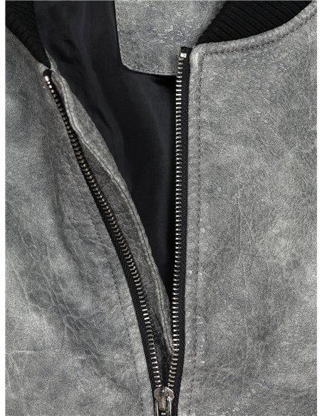 Bomber combinada efecto piel