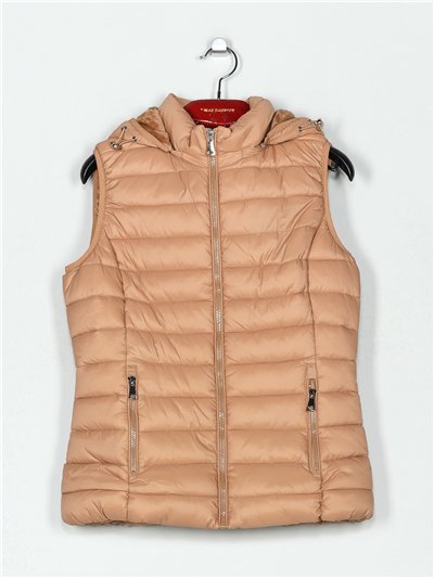 Chaleco acolchado capucha forro polar