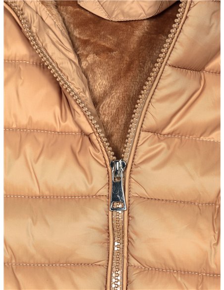 Chaleco acolchado capucha forro polar