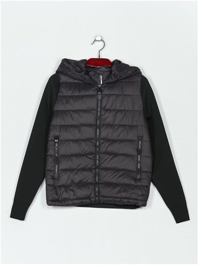 Chaqueta acolchado punto capucha
