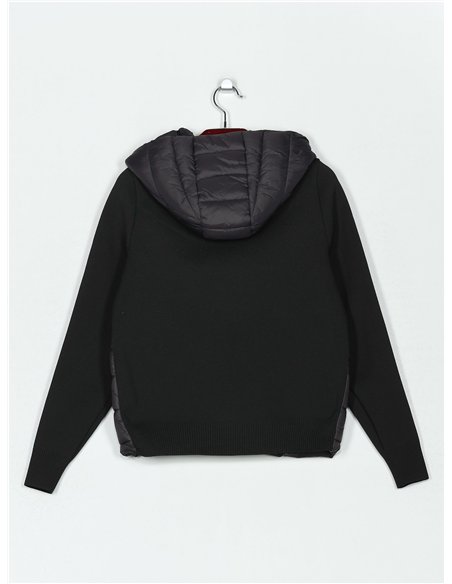 Quilted down puffer jacket with hood