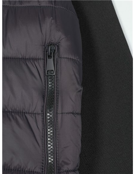 Quilted down puffer jacket with hood