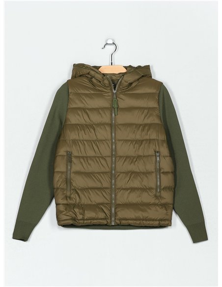 Chaqueta acolchado punto capucha