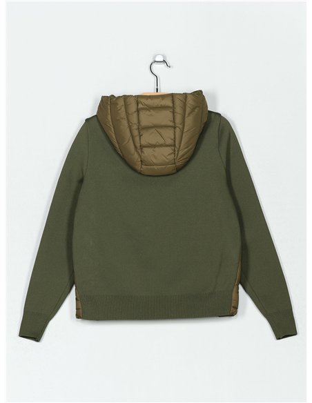 Chaqueta acolchado punto capucha