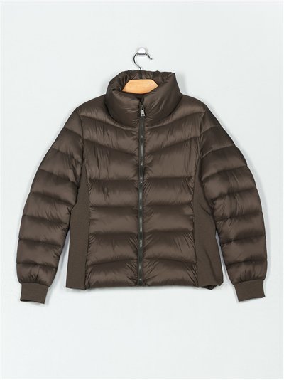 Chaqueta acolchado cuello subido banda elástica lateral