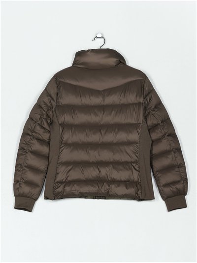 Chaqueta acolchado cuello subido banda elástica lateral 2