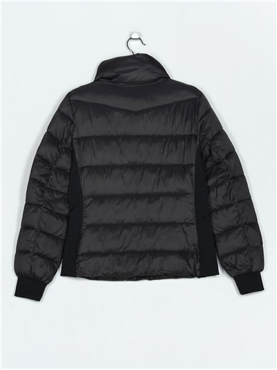 Chaqueta acolchado cuello subido banda elástica lateral 2