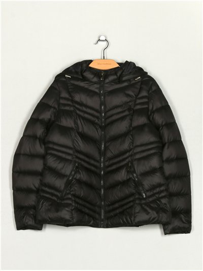 Chaqueta metalizada capucha