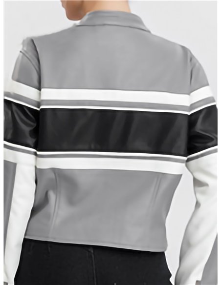 Chaqueta franjas efecto piel