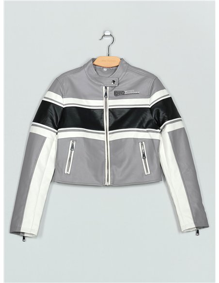Chaqueta franjas efecto piel