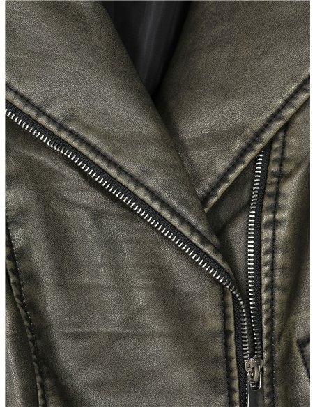 Chaqueta biker efecto piel