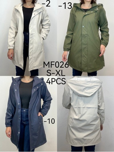 Parka amplia Water repellent efecto piel rayas  2