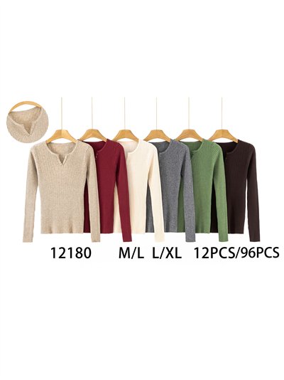 Jersey canalé cuello pico botones 2