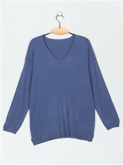 Jersey amplio cuello pico