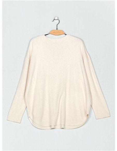 Jersey bolsillos talla grande cuello pico