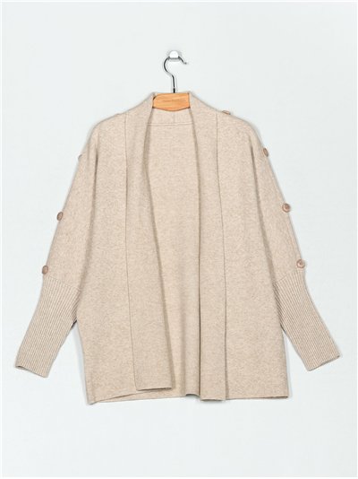 Cárdigan bolsillos talla grande