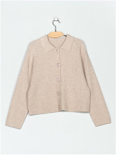 Chaqueta punto extra cálido cuello polo