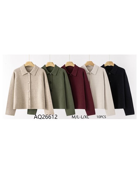 Chaqueta punto extra cálido cuello polo