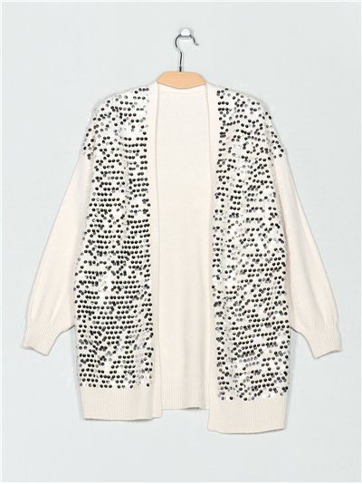 Cárdigan amplio soft lentejuelas