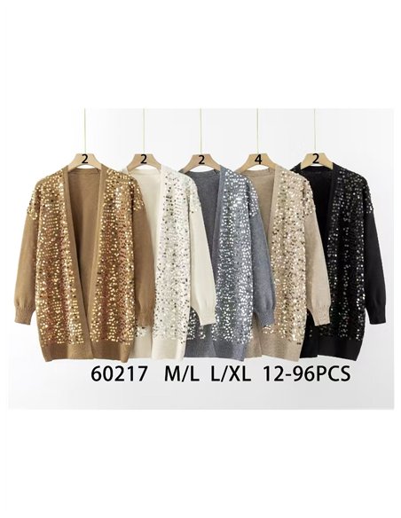 Cárdigan amplio soft lentejuelas