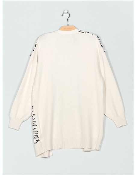 Cárdigan amplio soft lentejuelas