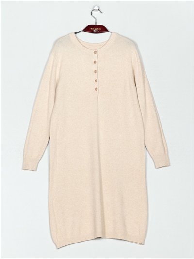 Vestido punto soft botones dorados