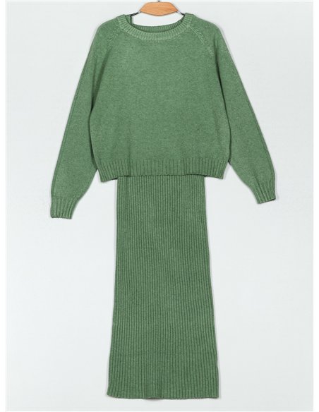 Conjunto Jersey soft + Vestido largo canalé