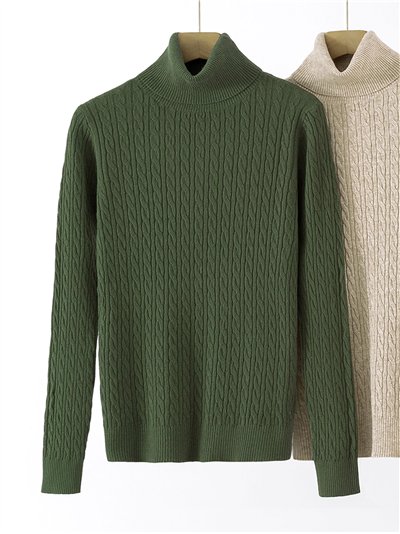 Jersey estructura trenzas cuello vuelto