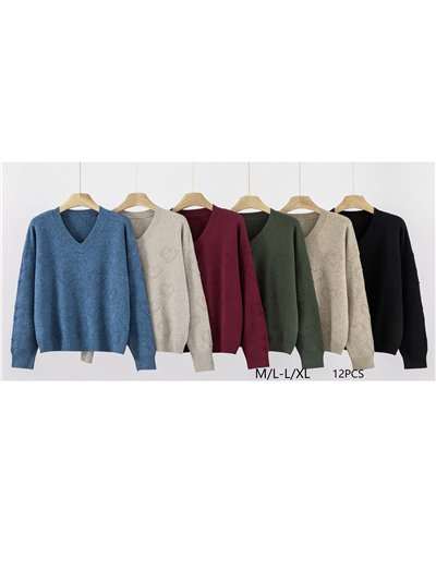 Jersey amplio corazones relieves punto cálido 2