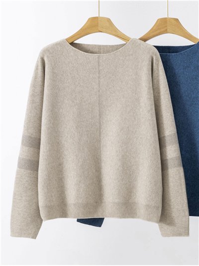 Jersey amplio manga franjas metalizada