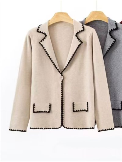 Blazer punto soft contraste